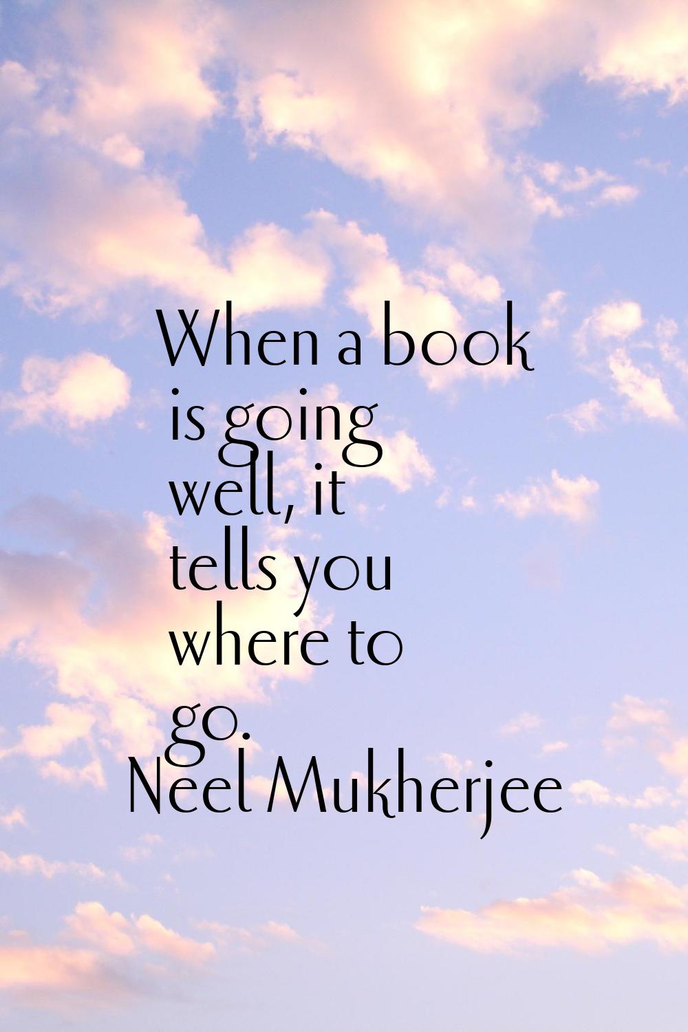 When a book is going well, it tells you where to go.