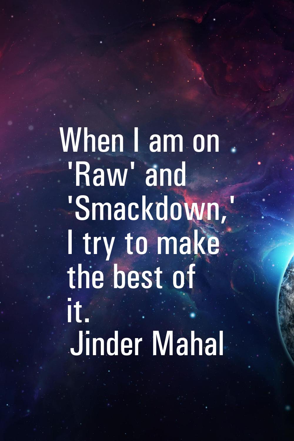 When I am on 'Raw' and 'Smackdown,' I try to make the best of it.