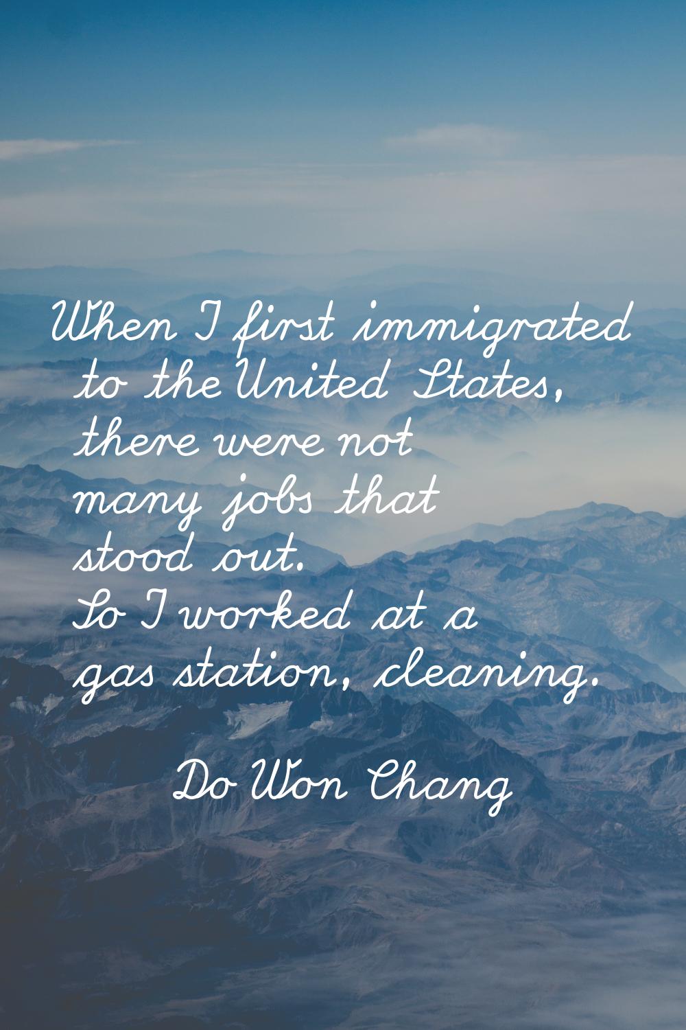 When I first immigrated to the United States, there were not many jobs that stood out. So I worked 