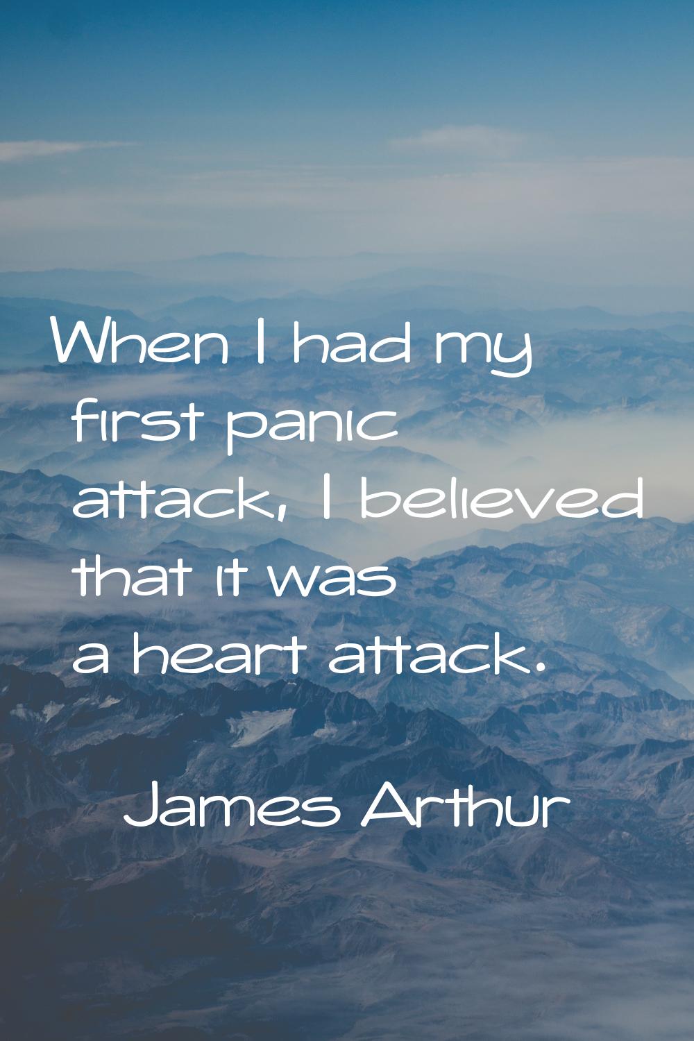 When I had my first panic attack, I believed that it was a heart attack.