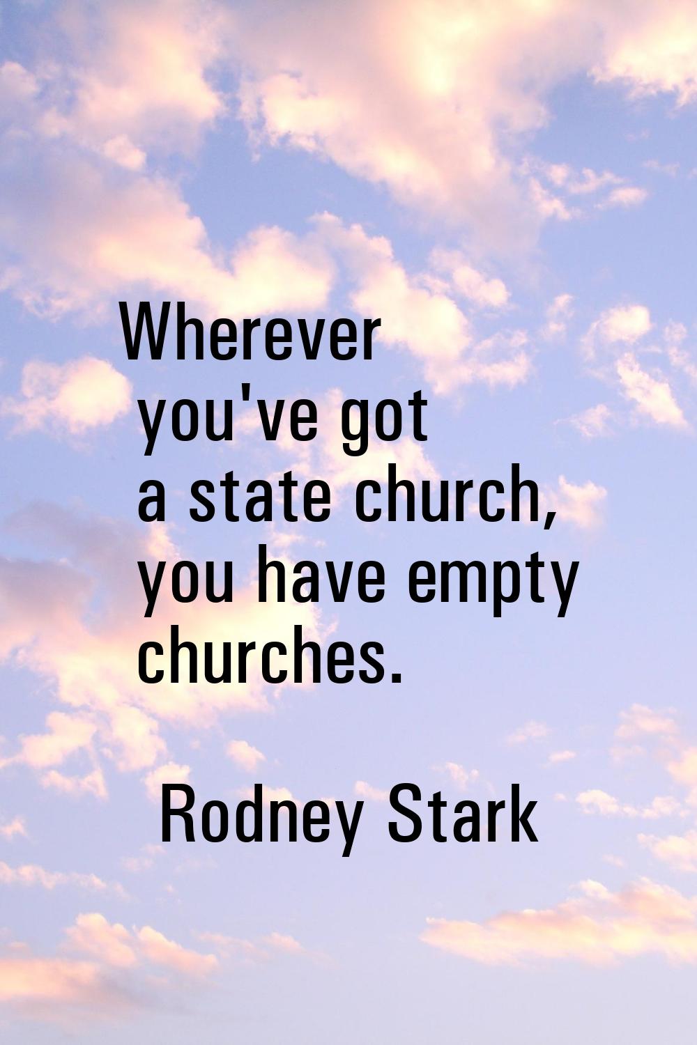 Wherever you've got a state church, you have empty churches.