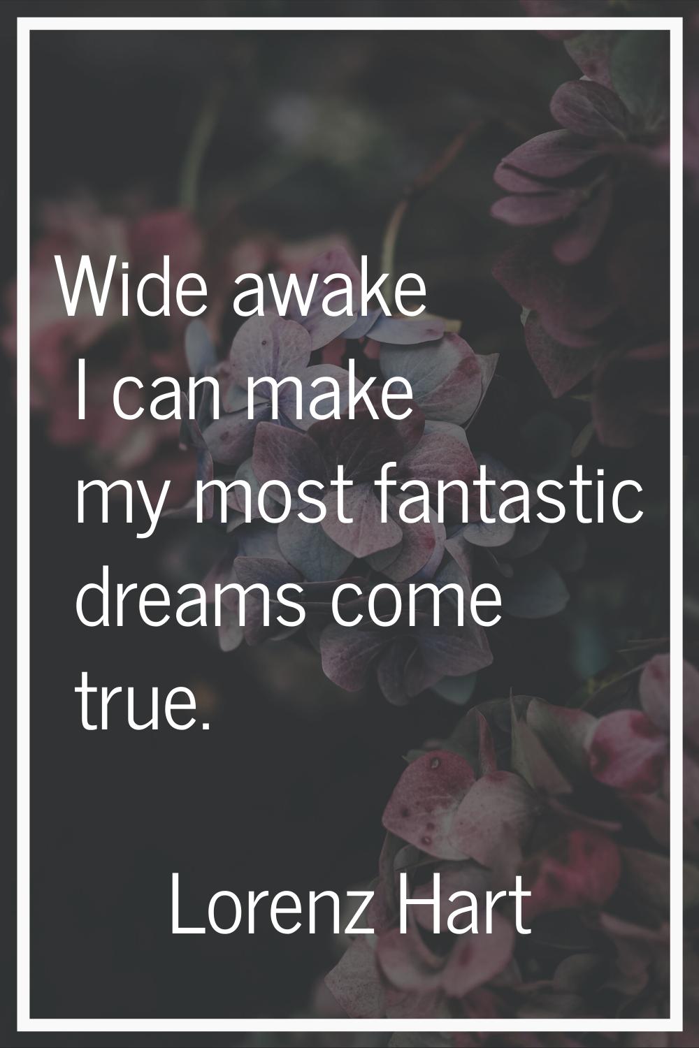 Wide awake I can make my most fantastic dreams come true.