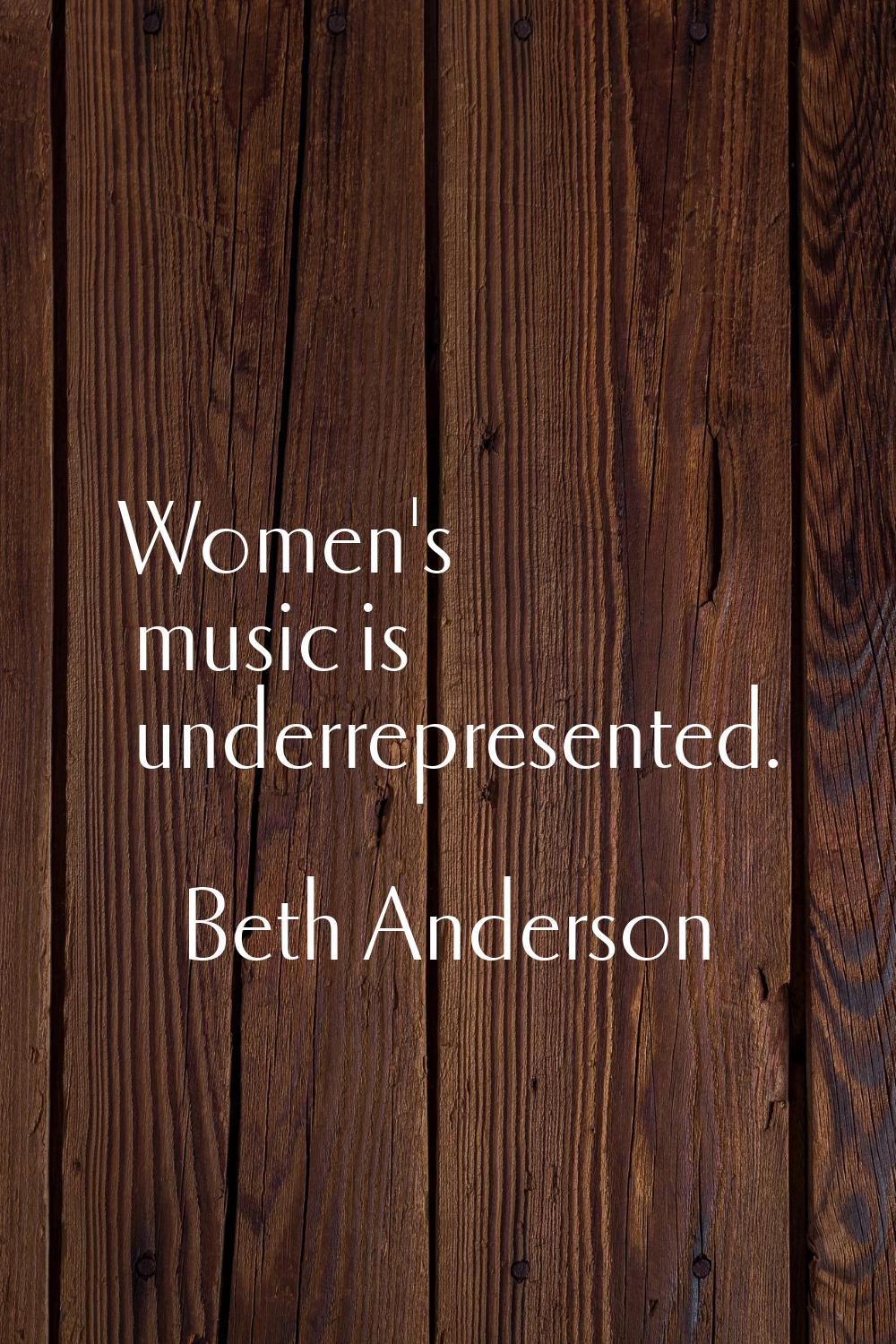 Women's music is underrepresented.