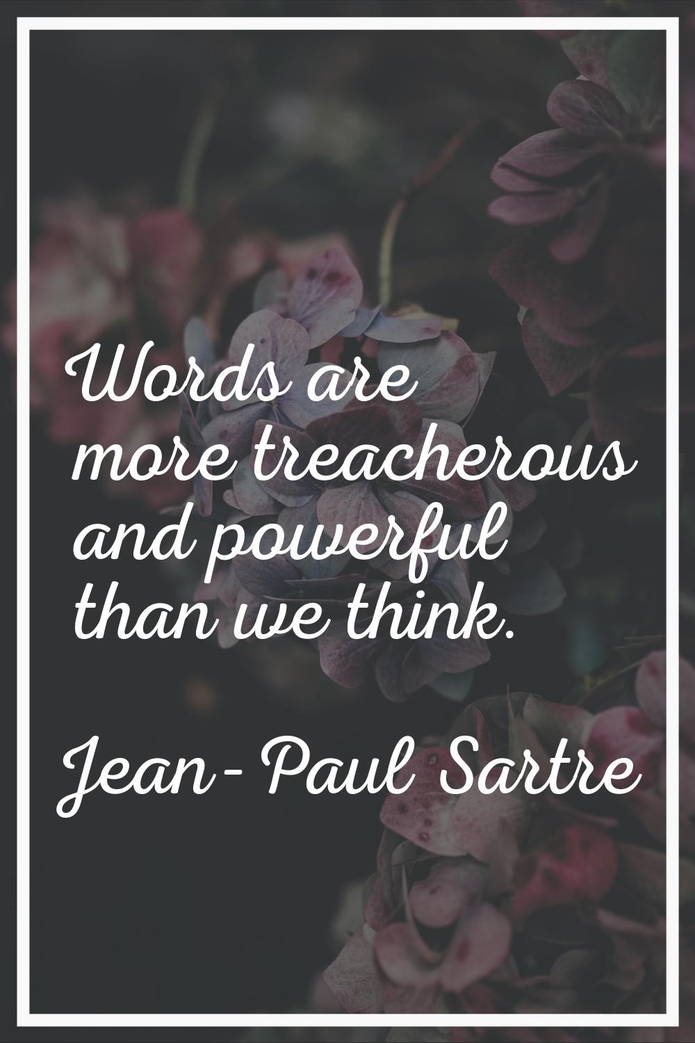 Words are more treacherous and powerful than we think.