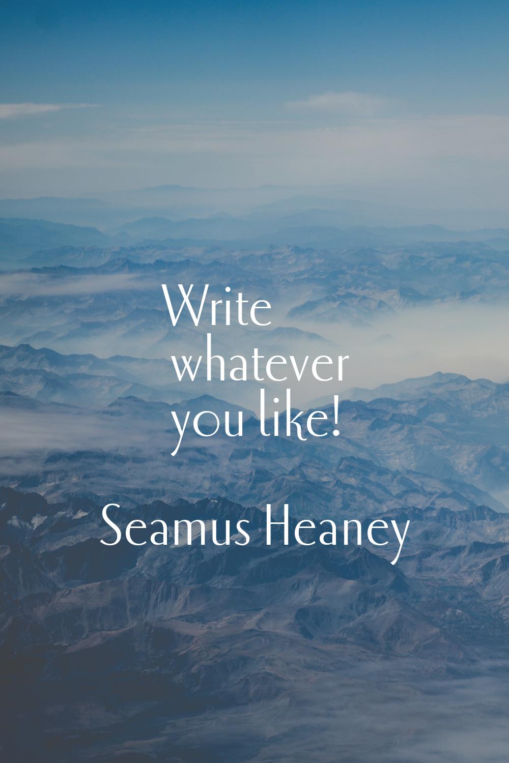 Write whatever you like!