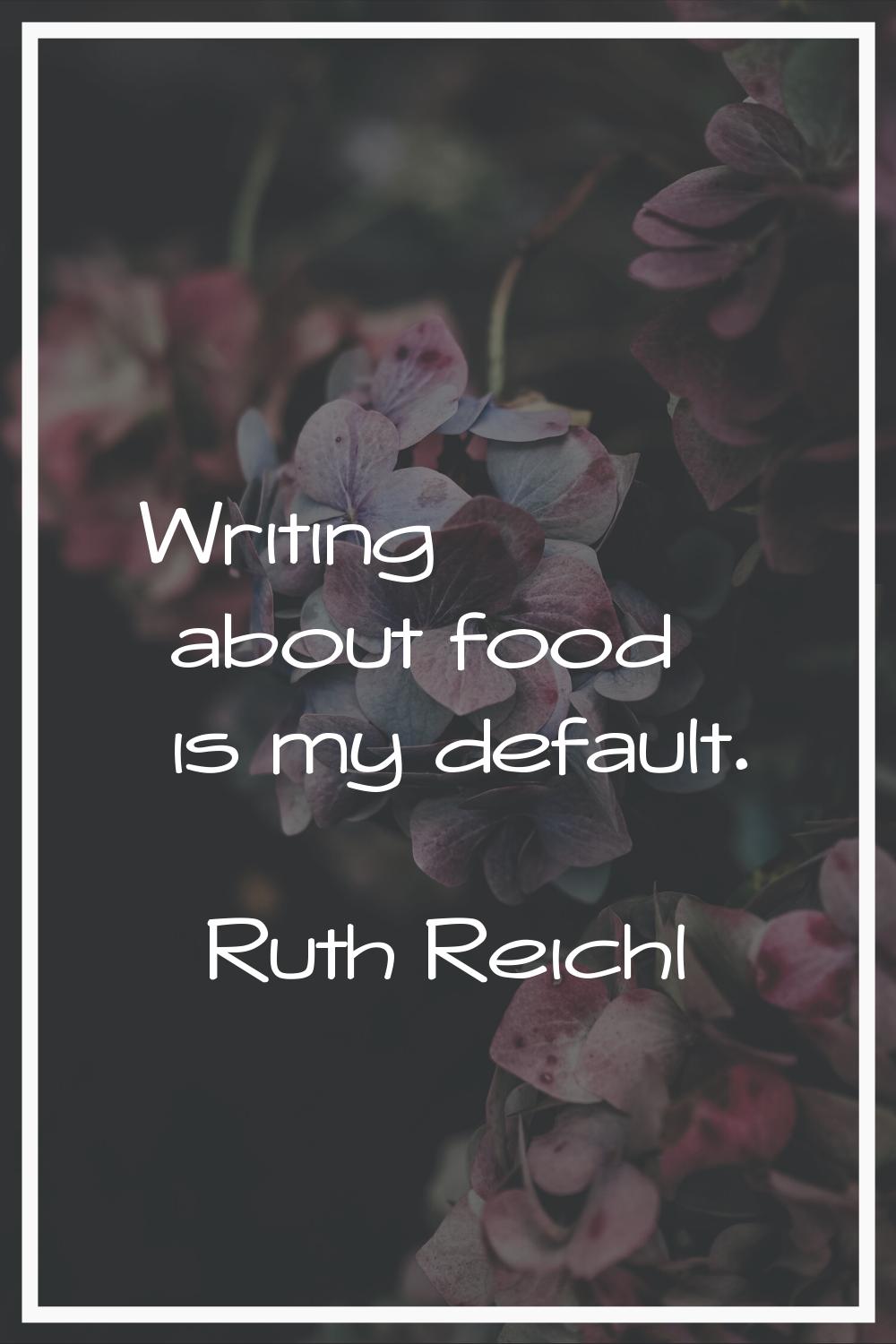 Writing about food is my default.