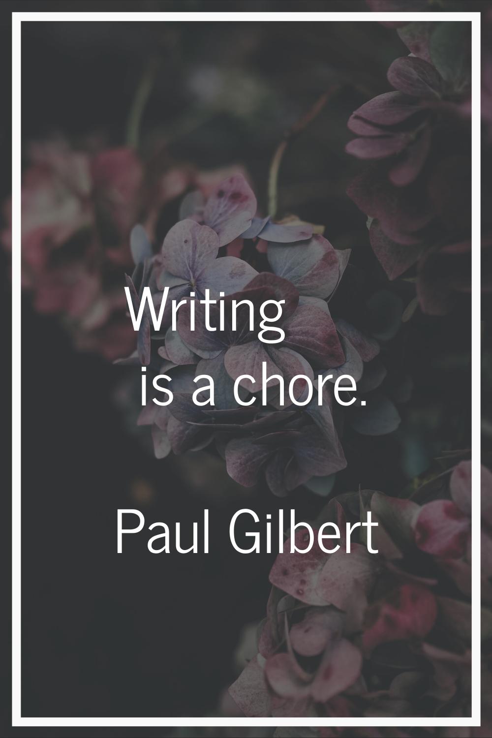 Writing is a chore.