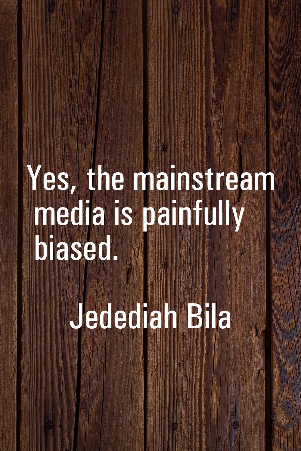 Yes, the mainstream media is painfully biased.