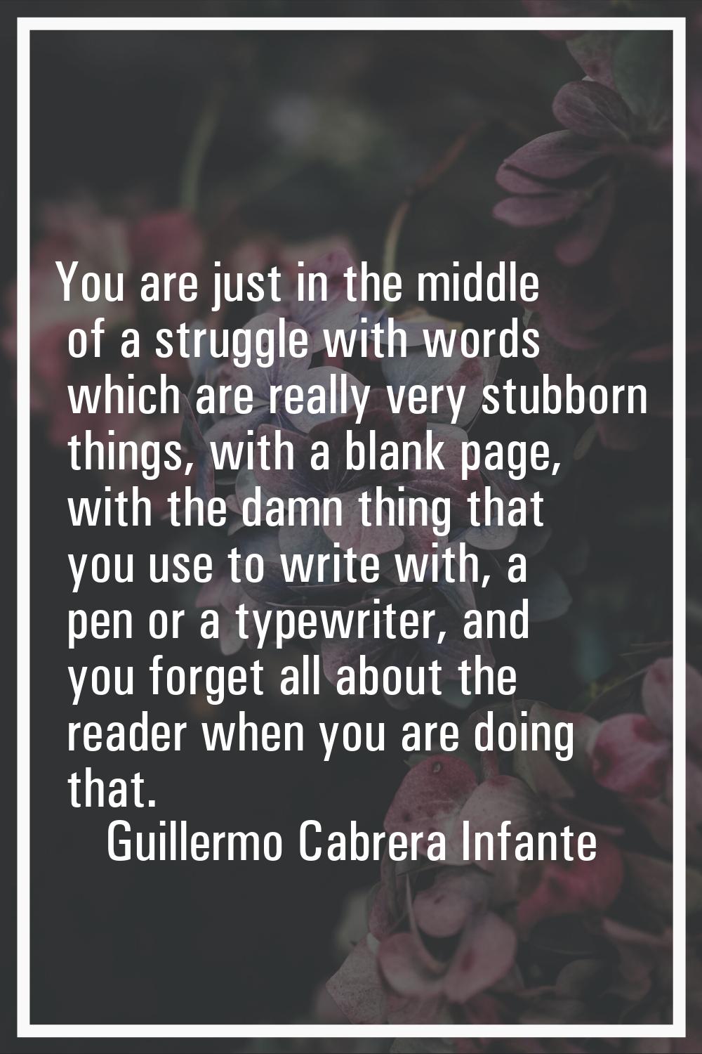 You are just in the middle of a struggle with words which are really very stubborn things, with a b