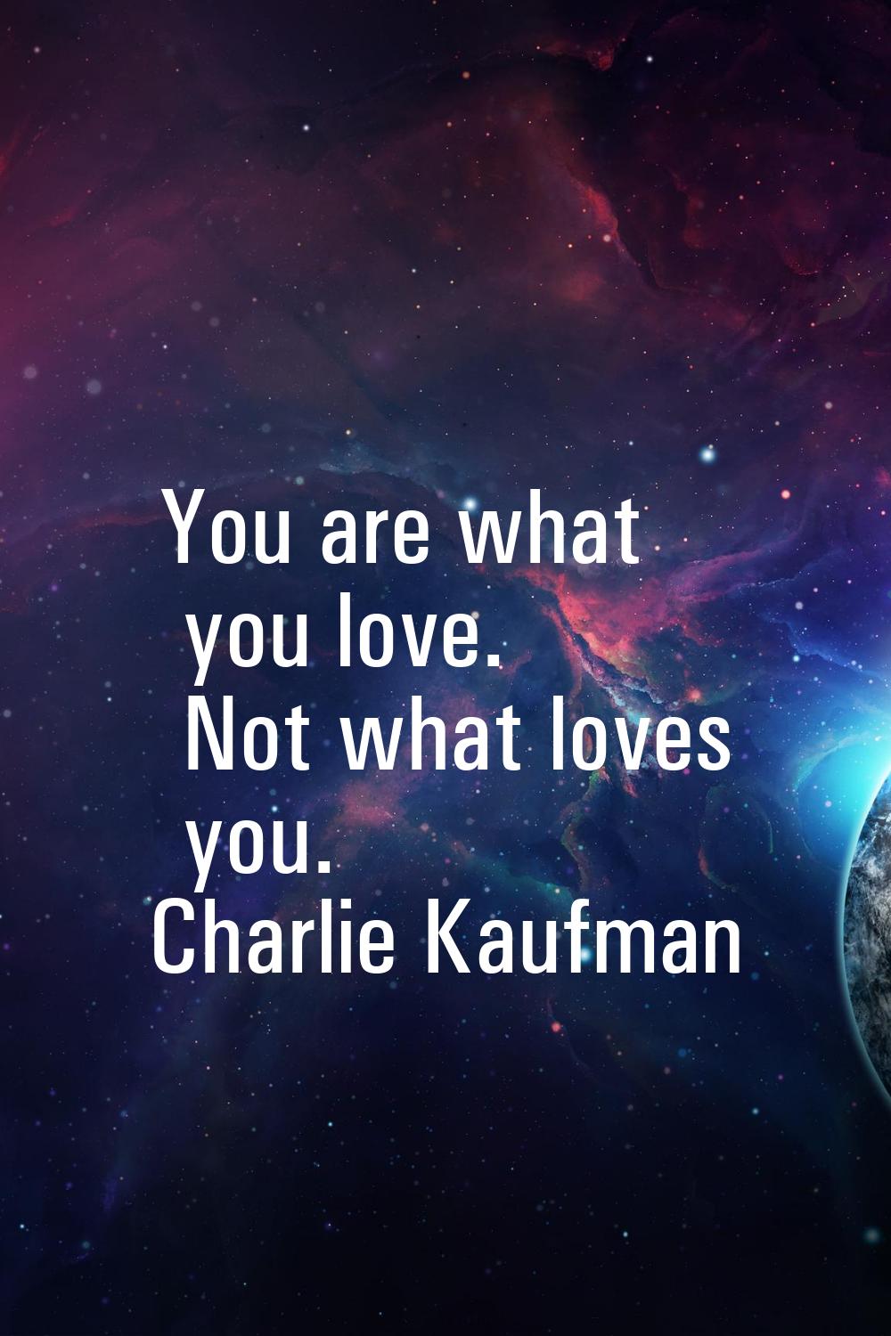 You are what you love. Not what loves you.