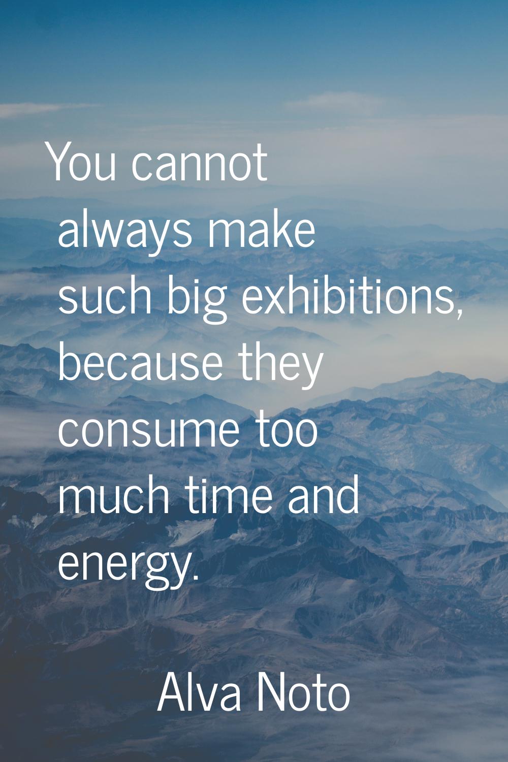 You cannot always make such big exhibitions, because they consume too much time and energy.