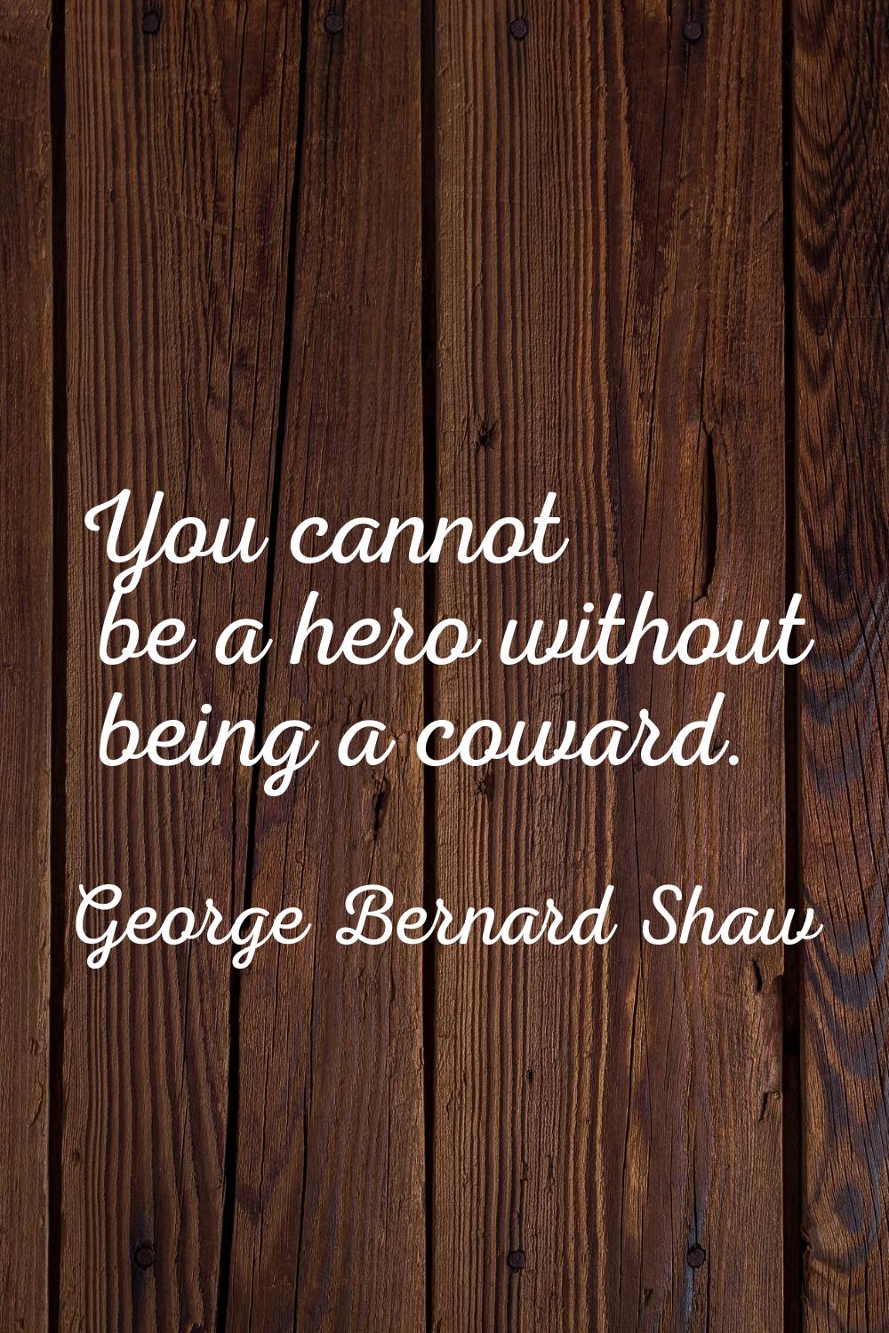 You cannot be a hero without being a coward.