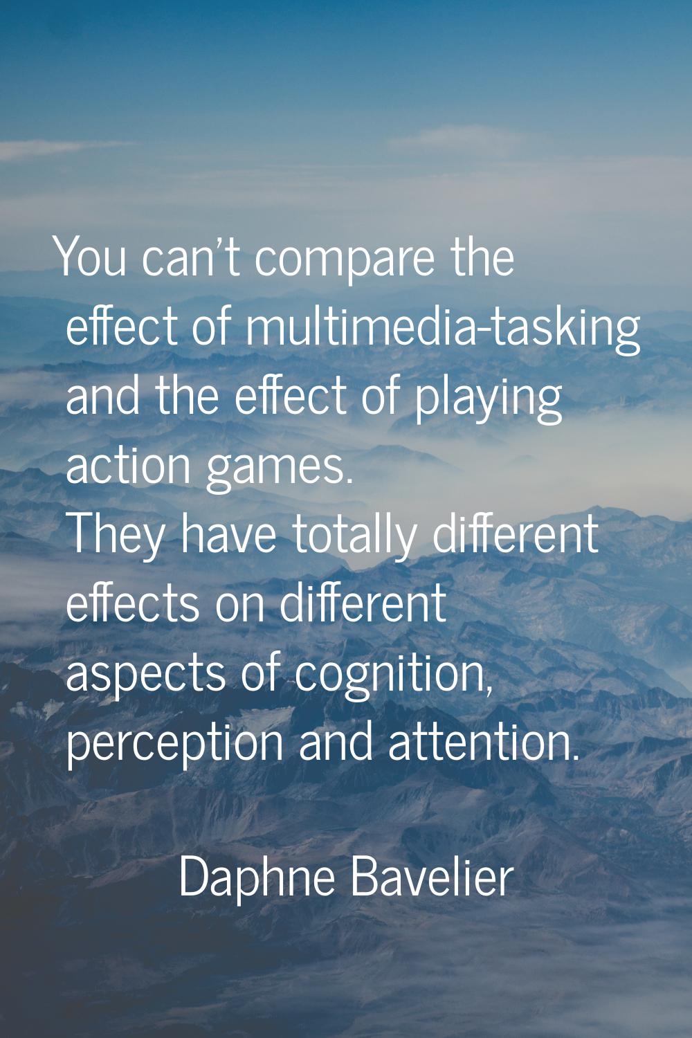 You can't compare the effect of multimedia-tasking and the effect of playing action games. They hav
