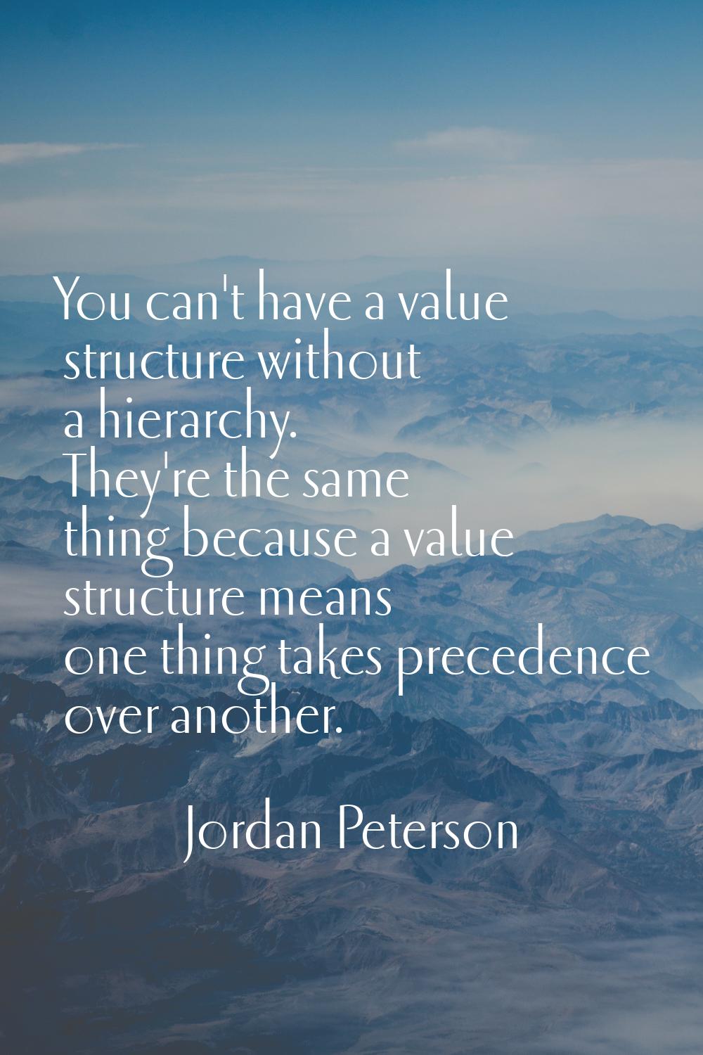 You can't have a value structure without a hierarchy. They're the same thing because a value struct