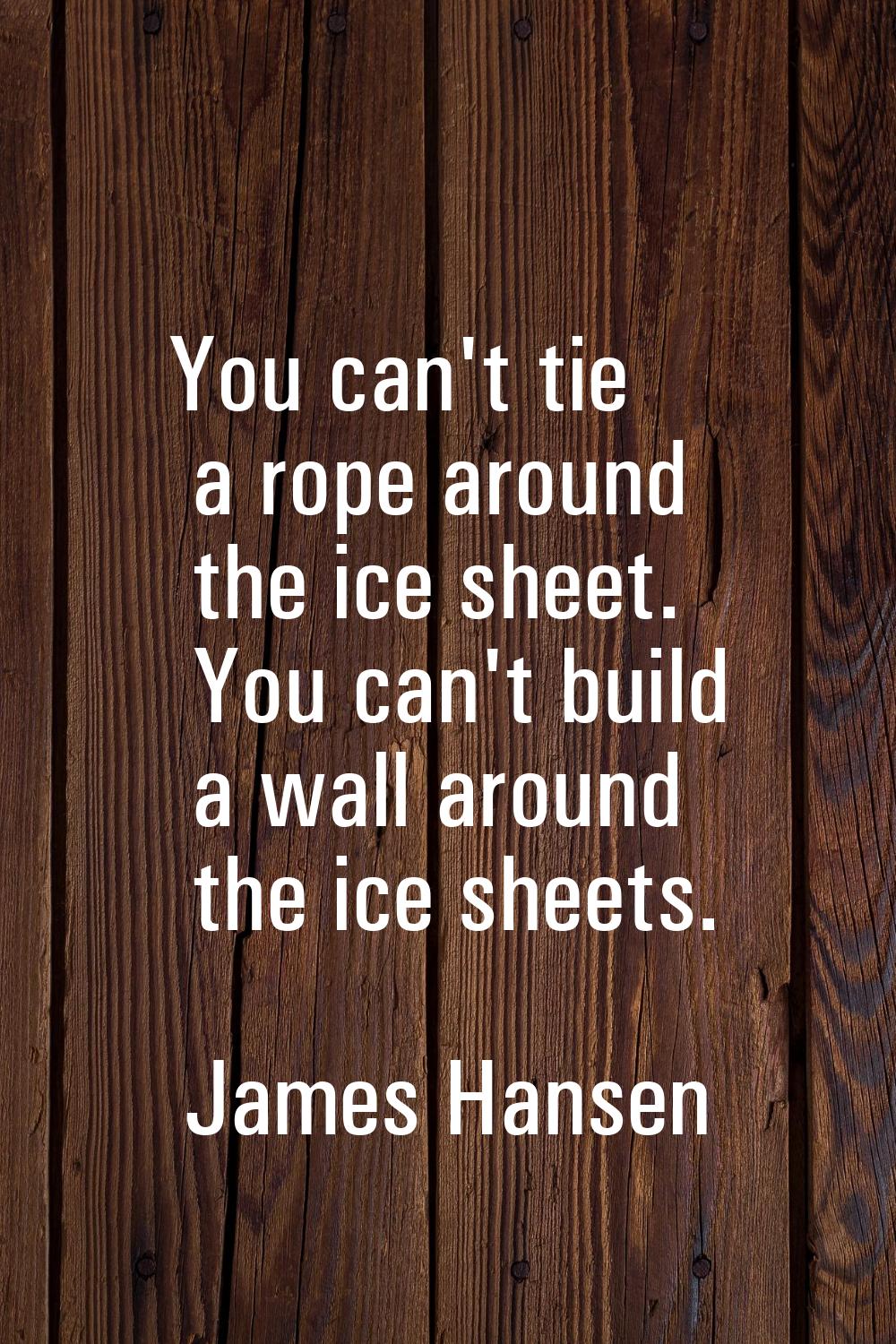 You can't tie a rope around the ice sheet. You can't build a wall around the ice sheets.