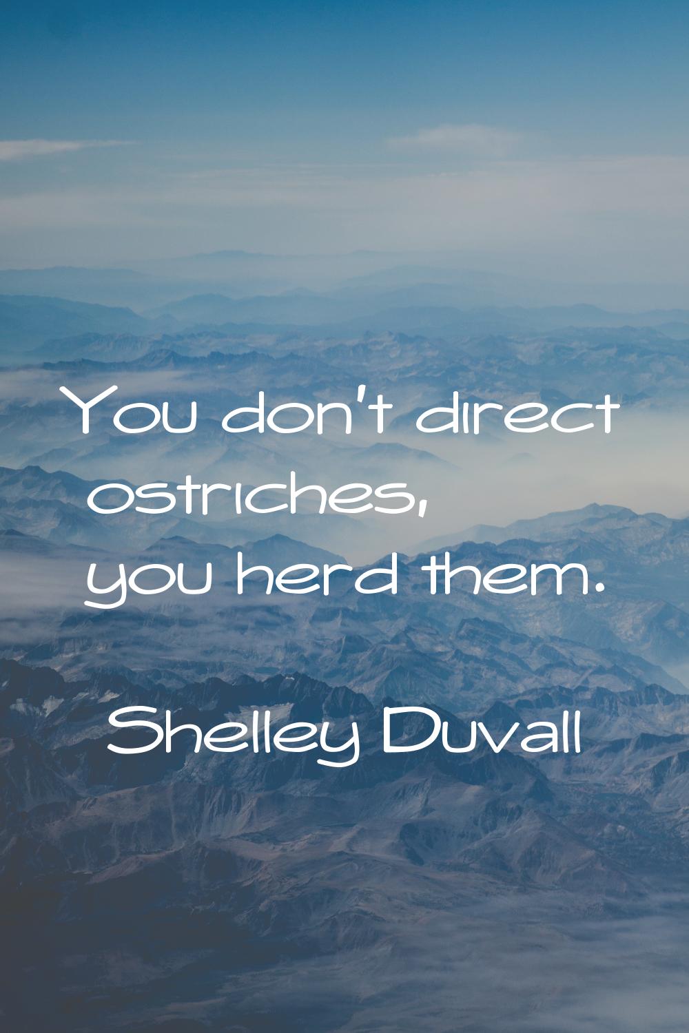 You don't direct ostriches, you herd them.