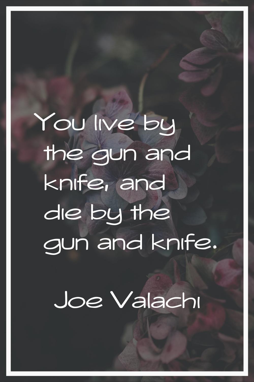 You live by the gun and knife, and die by the gun and knife.