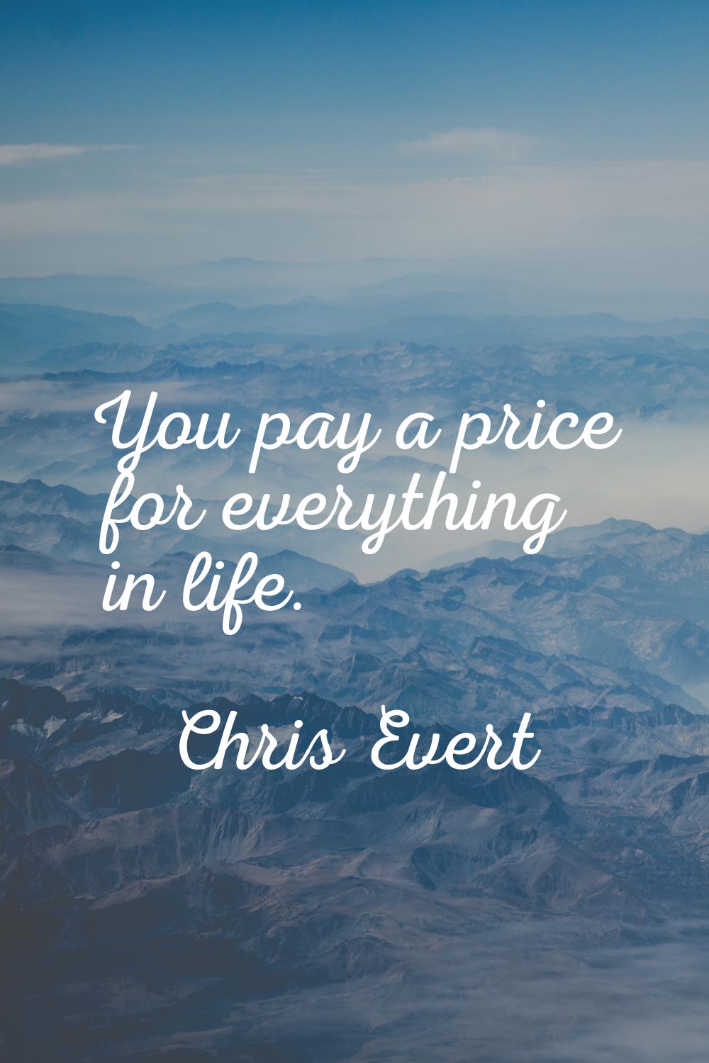 You pay a price for everything in life.