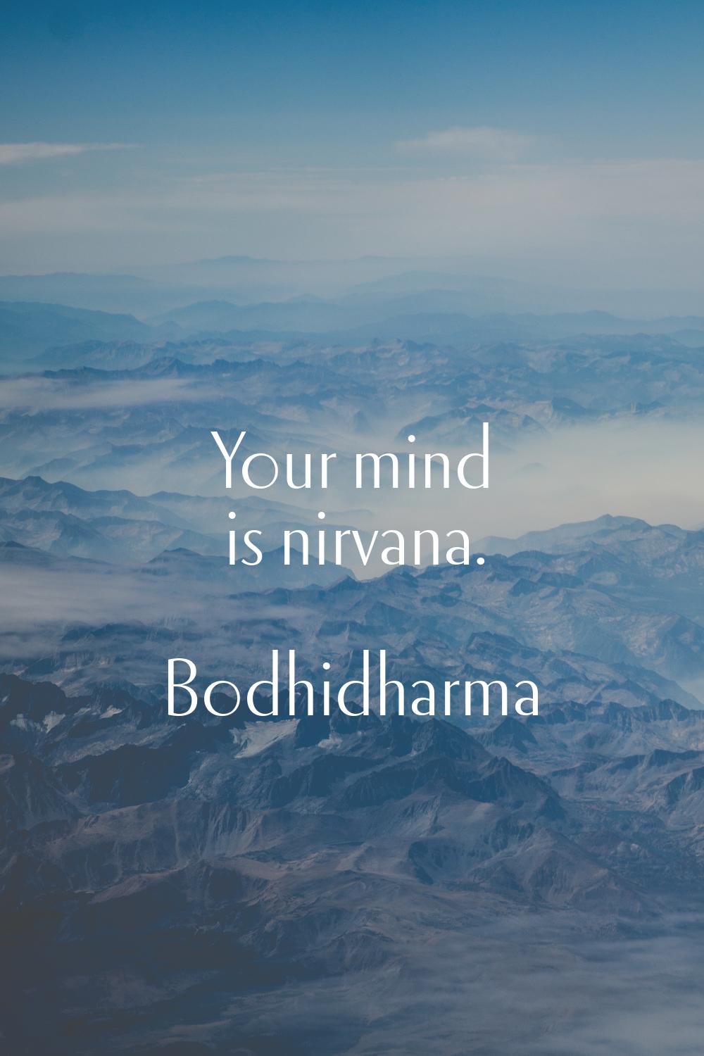 Your mind is nirvana.