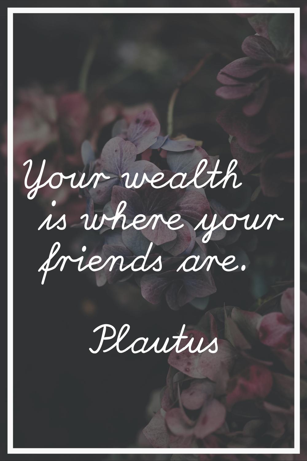 Your wealth is where your friends are.