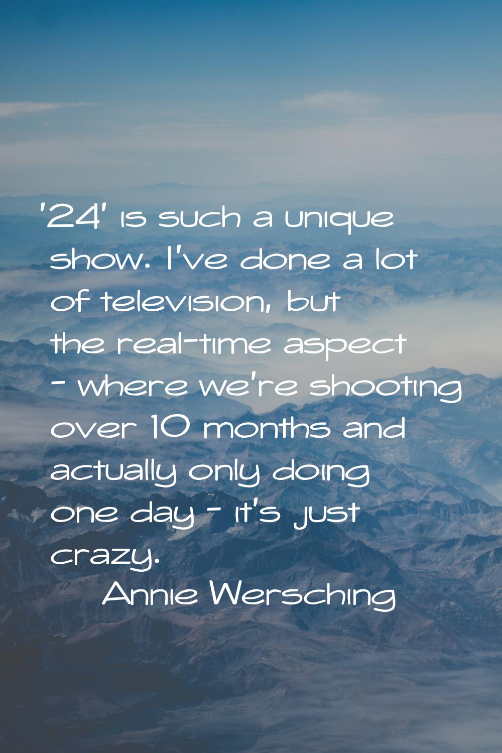 '24' is such a unique show. I've done a lot of television, but the real-time aspect - where we're s