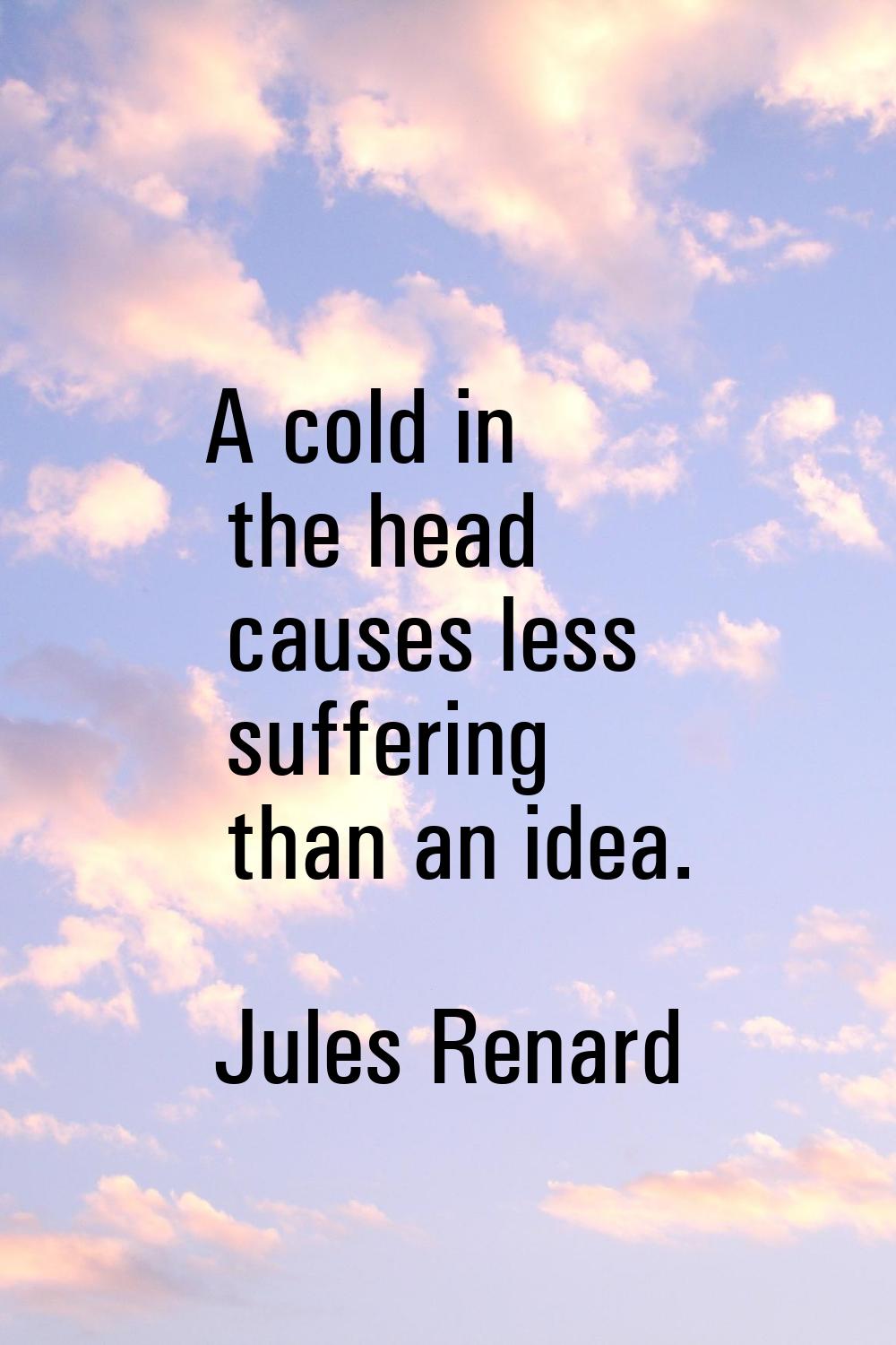 A cold in the head causes less suffering than an idea.