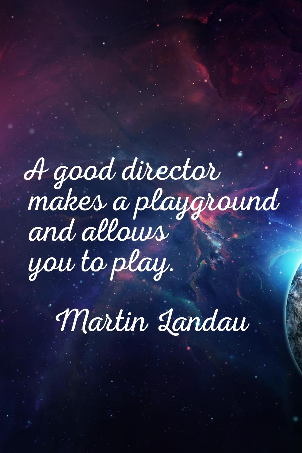 A good director makes a playground and allows you to play.