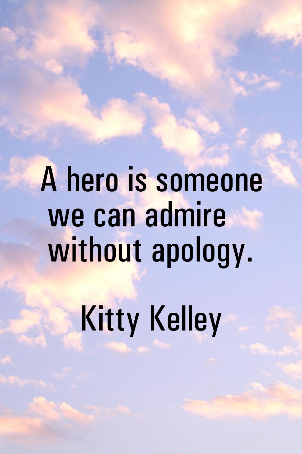 A hero is someone we can admire without apology.