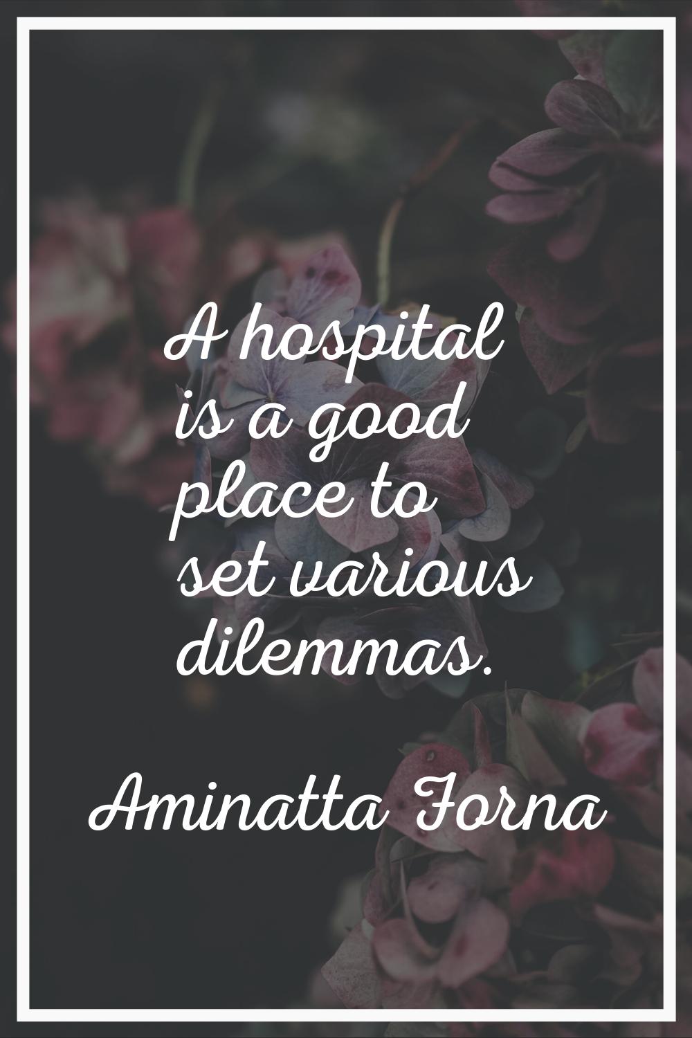 A hospital is a good place to set various dilemmas.