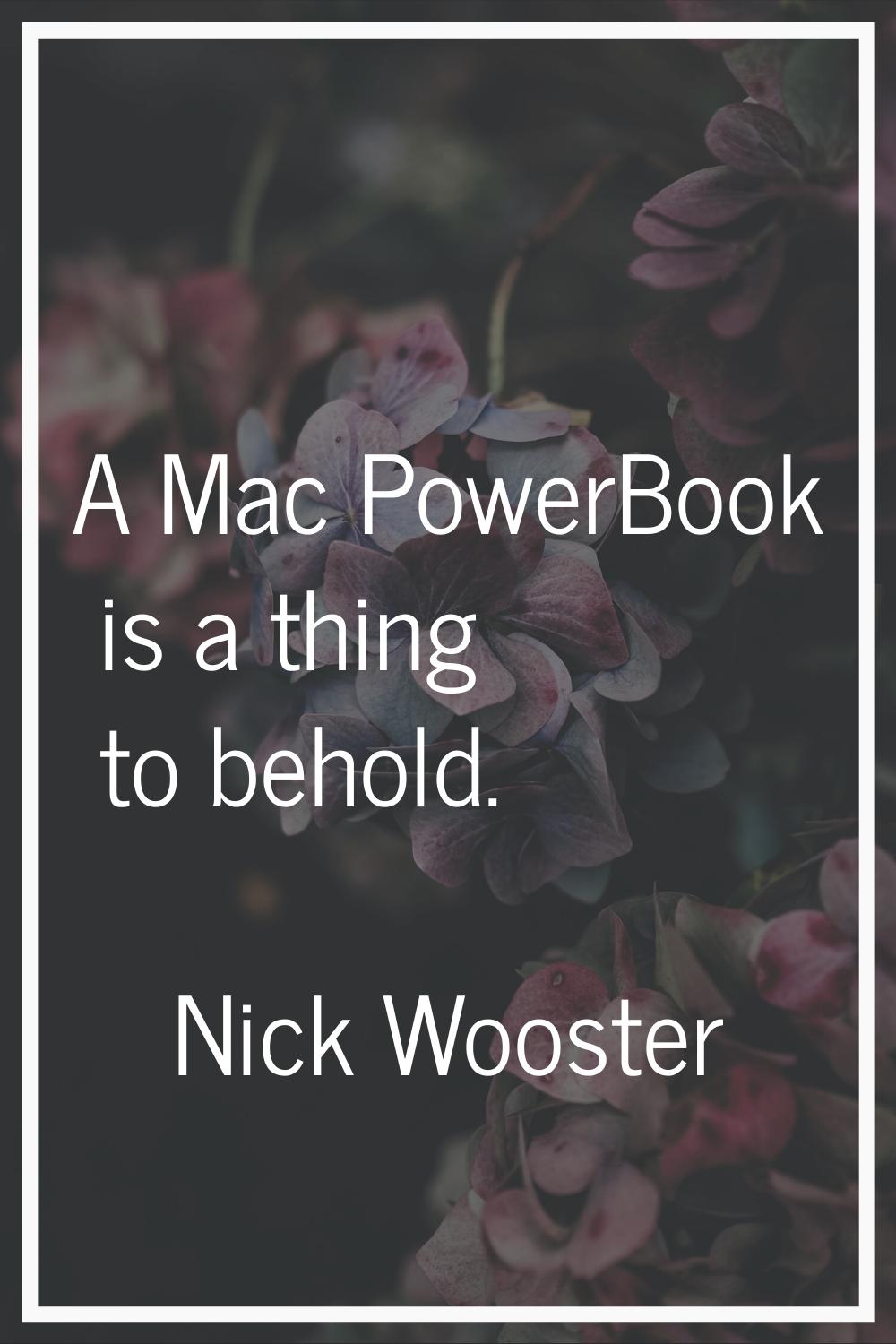 A Mac PowerBook is a thing to behold.