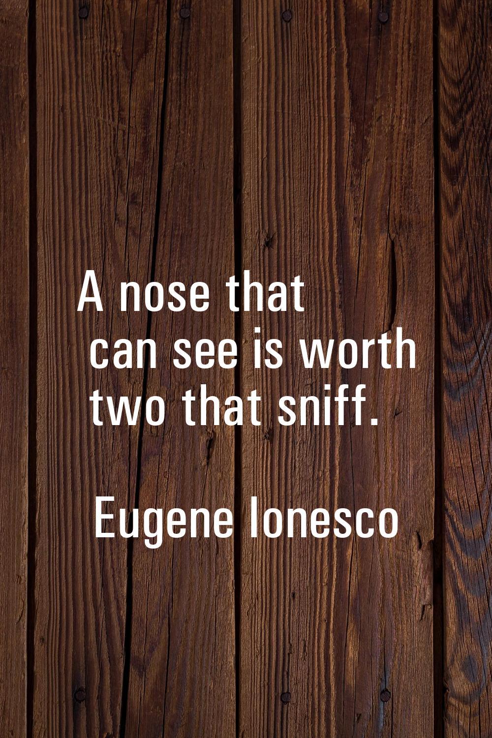 A nose that can see is worth two that sniff.