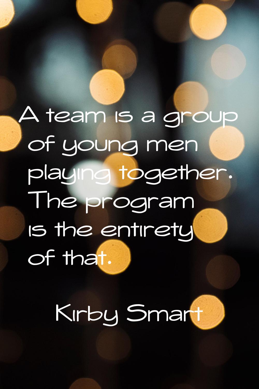 A team is a group of young men playing together. The program is the entirety of that.
