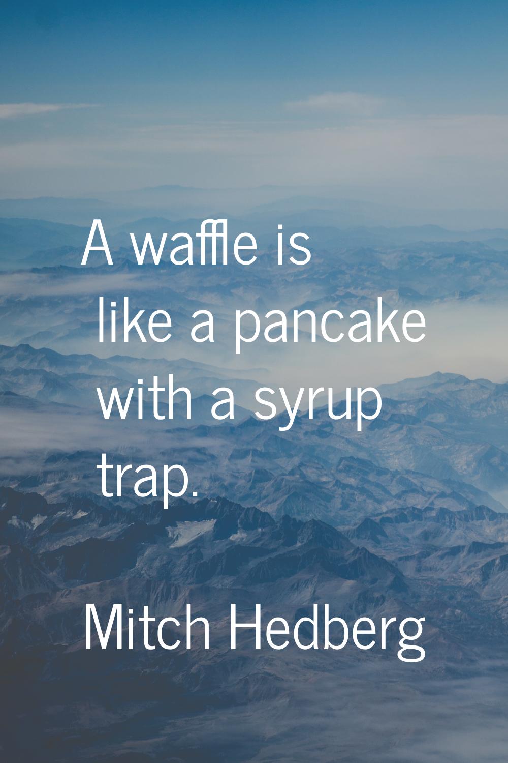 A waffle is like a pancake with a syrup trap.
