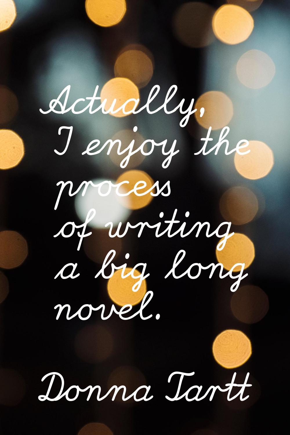 Actually, I enjoy the process of writing a big long novel.