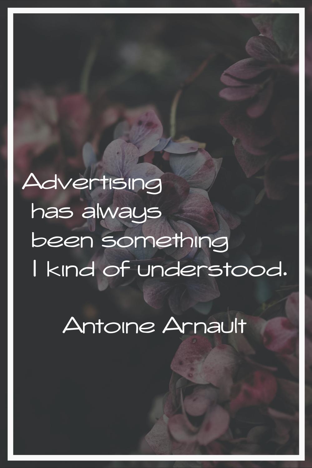 Advertising has always been something I kind of understood.