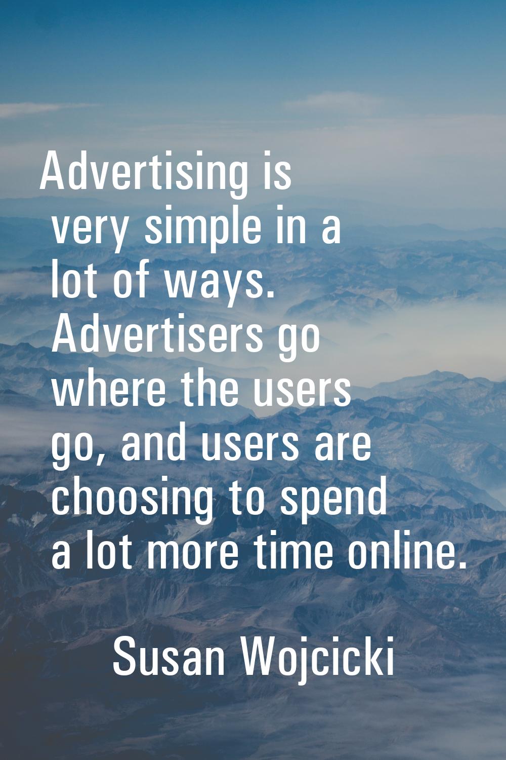 Advertising is very simple in a lot of ways. Advertisers go where the users go, and users are choos