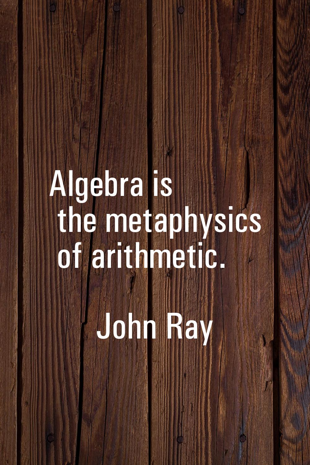 Algebra is the metaphysics of arithmetic.