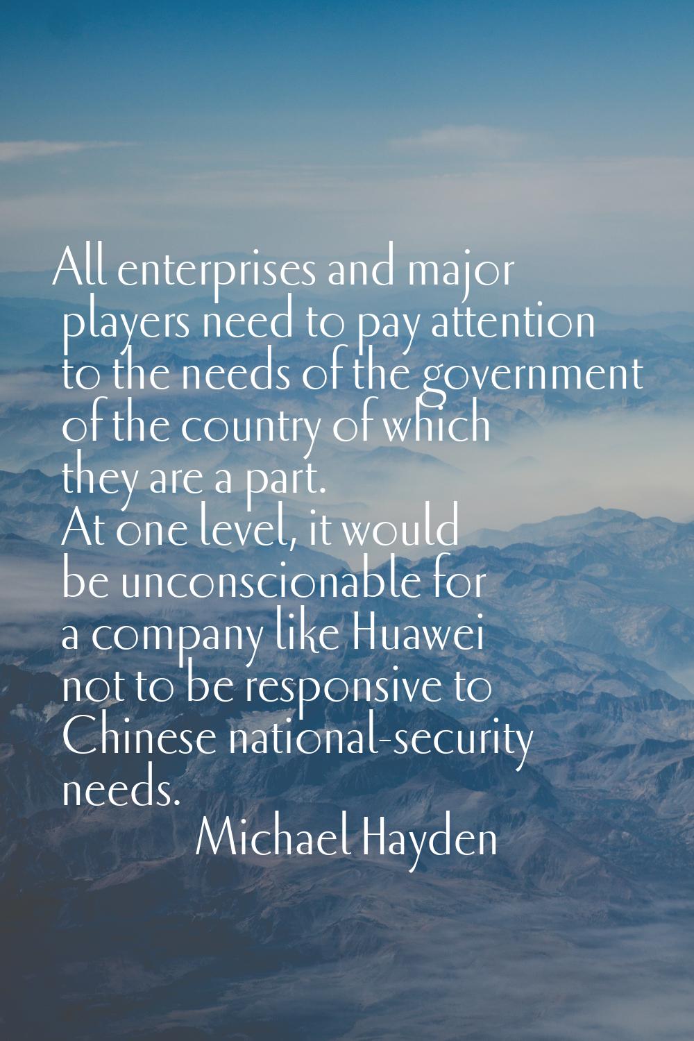 All enterprises and major players need to pay attention to the needs of the government of the count