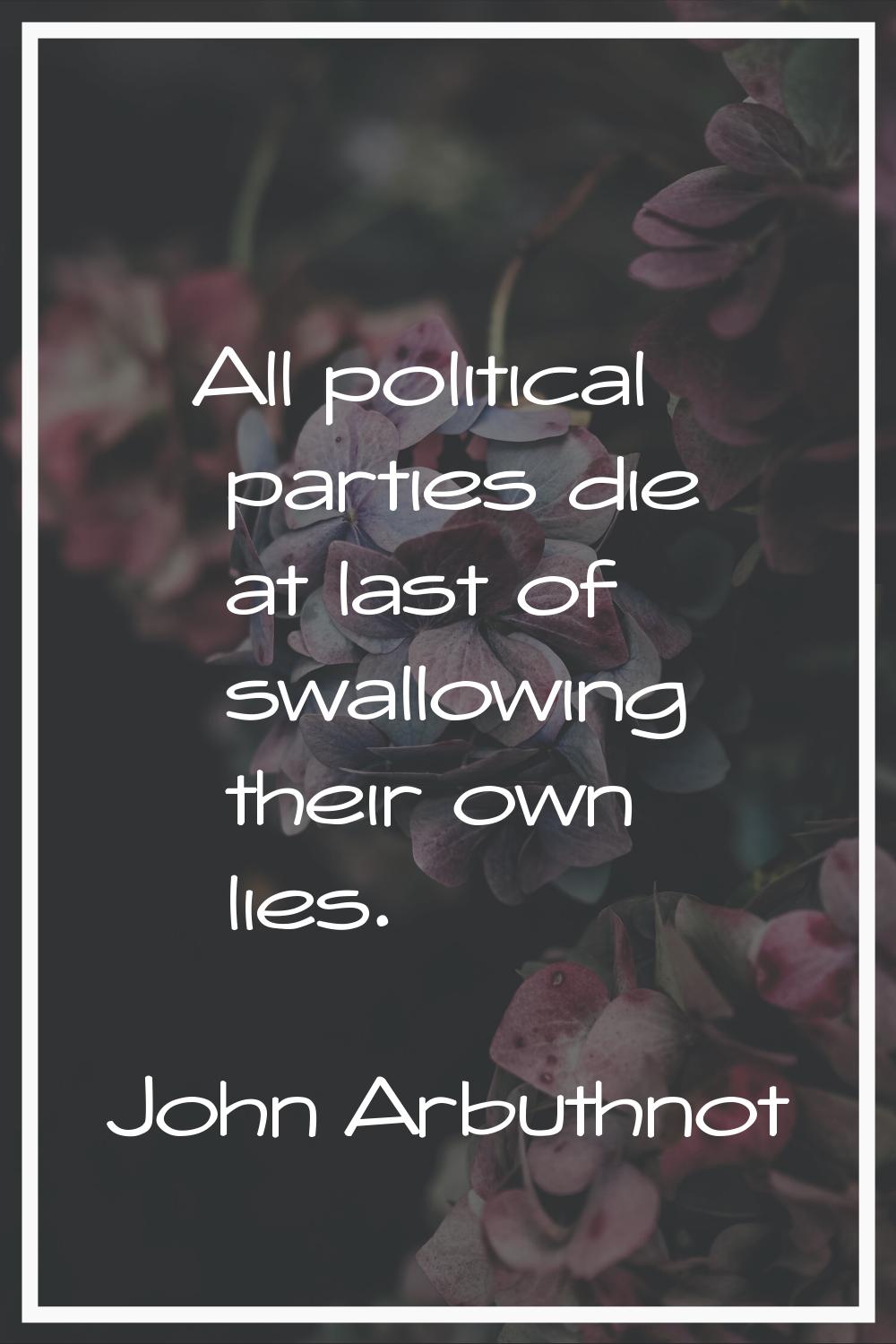 All political parties die at last of swallowing their own lies.