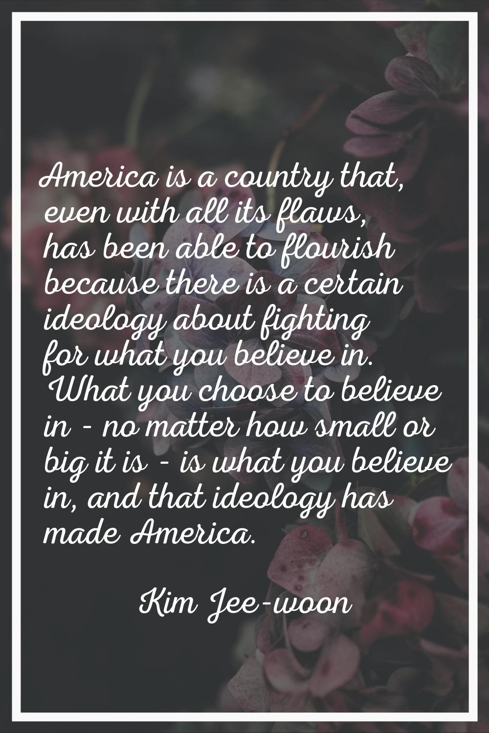 America is a country that, even with all its flaws, has been able to flourish because there is a ce
