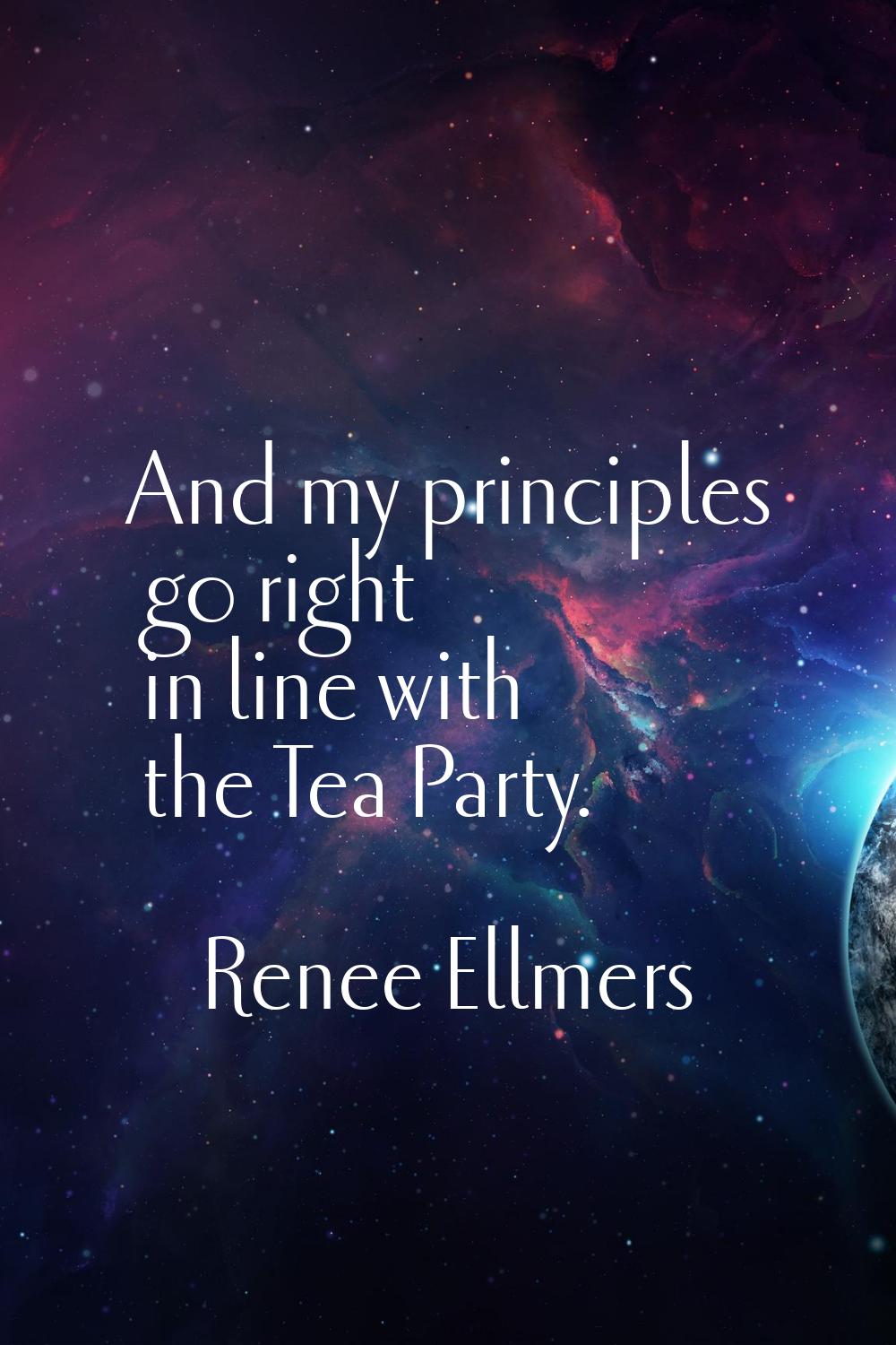 And my principles go right in line with the Tea Party.