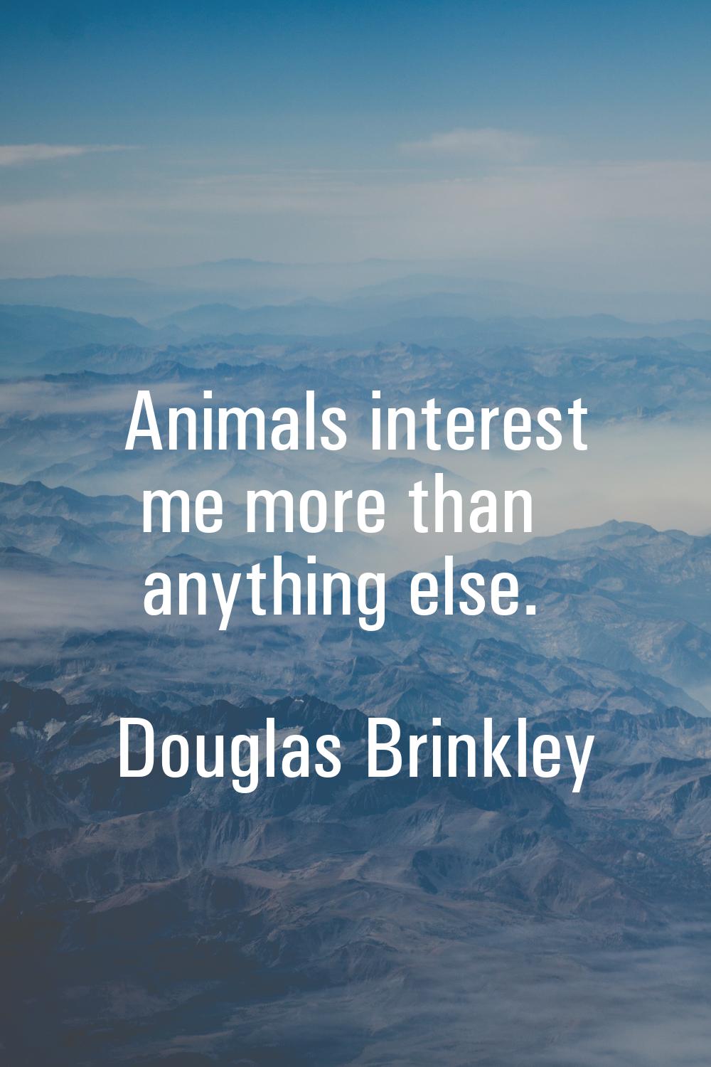 Animals interest me more than anything else.