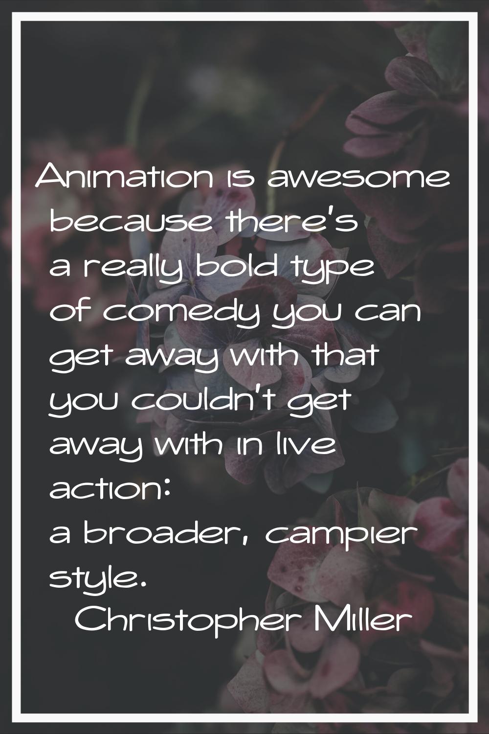 Animation is awesome because there's a really bold type of comedy you can get away with that you co