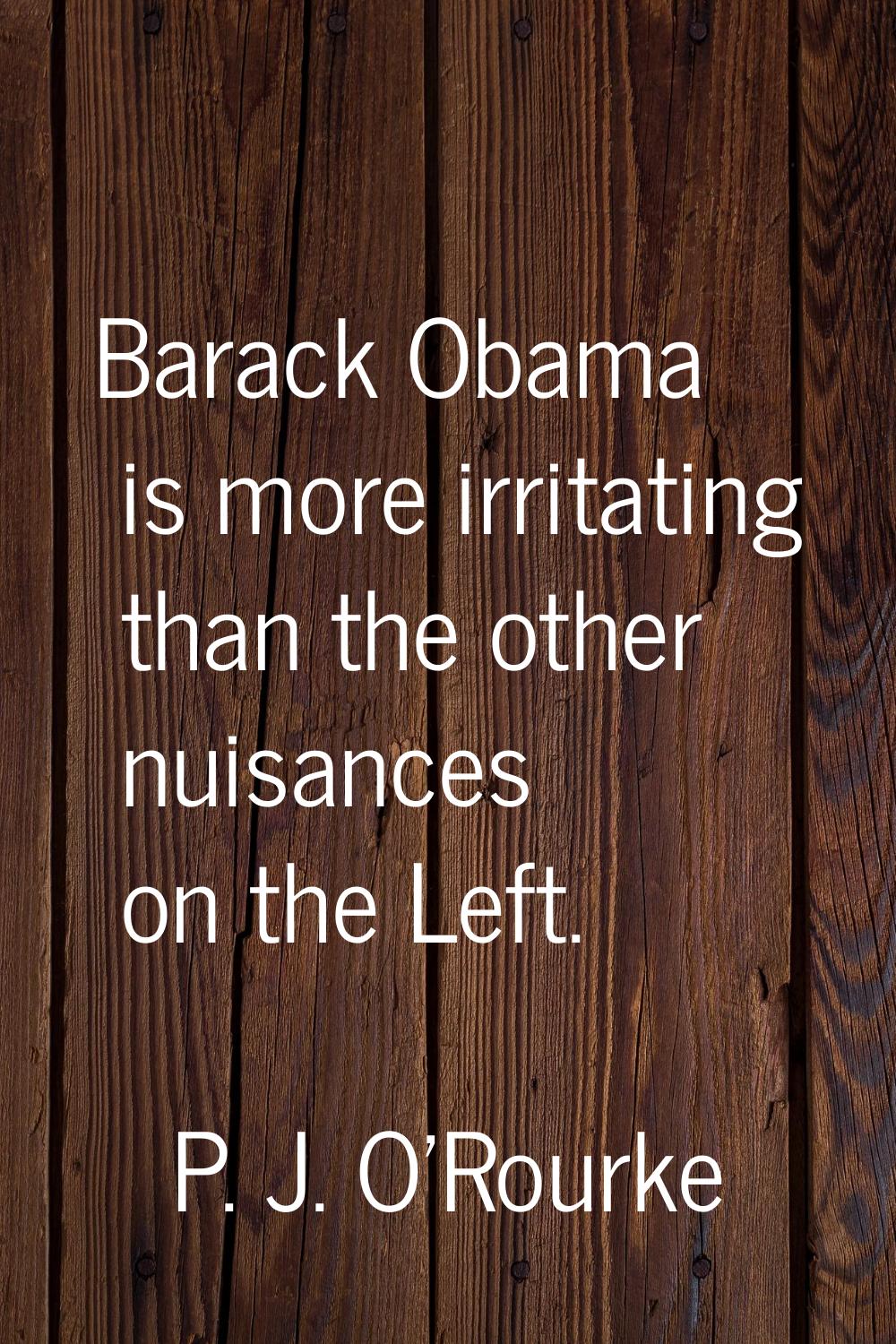 Barack Obama is more irritating than the other nuisances on the Left.