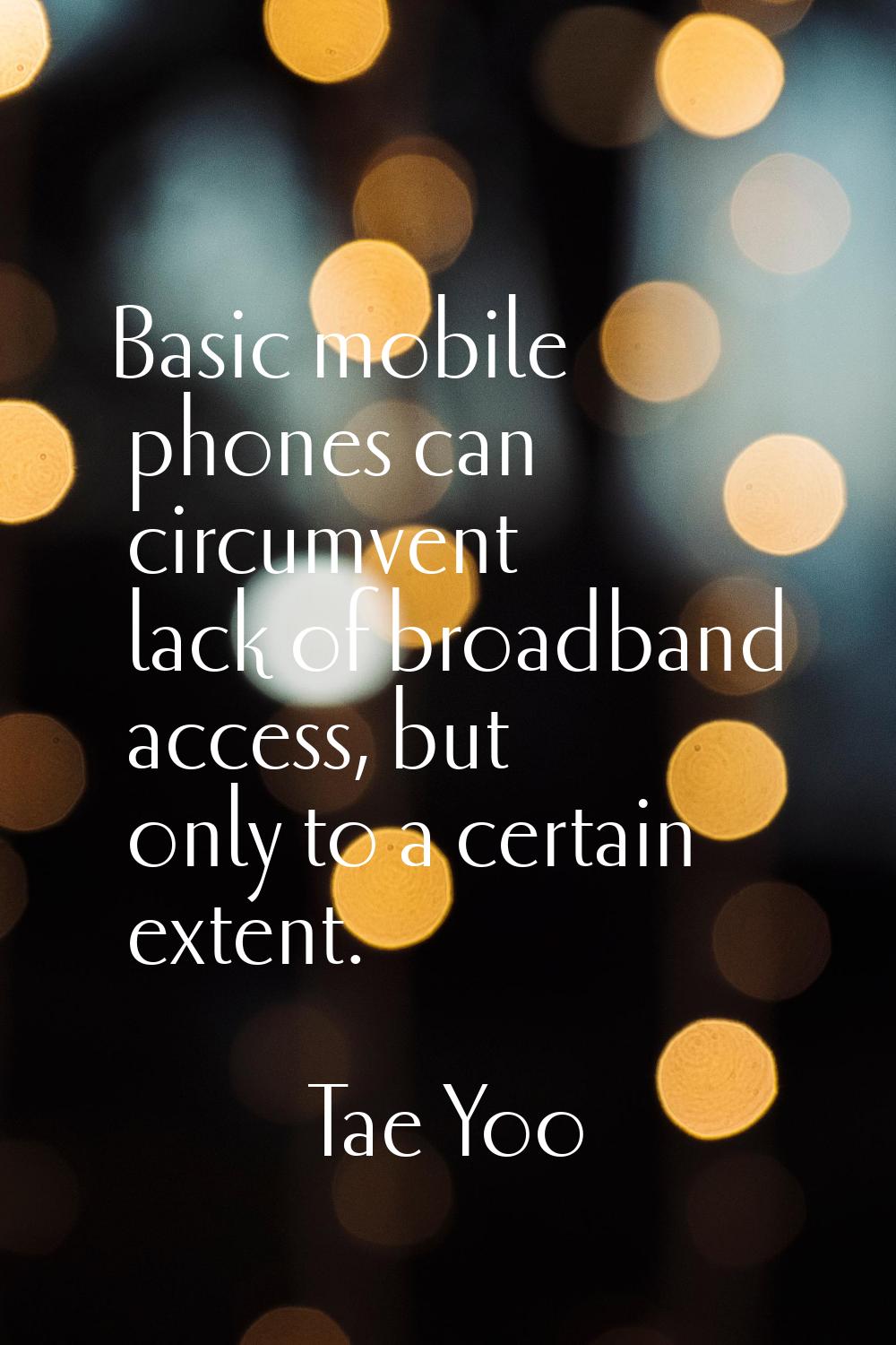 Basic mobile phones can circumvent lack of broadband access, but only to a certain extent.