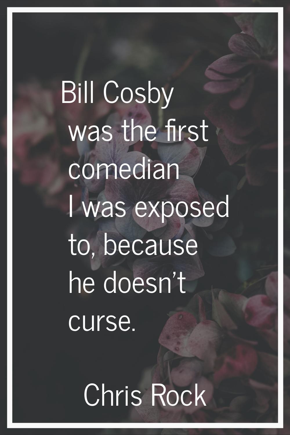 Bill Cosby was the first comedian I was exposed to, because he doesn't curse.