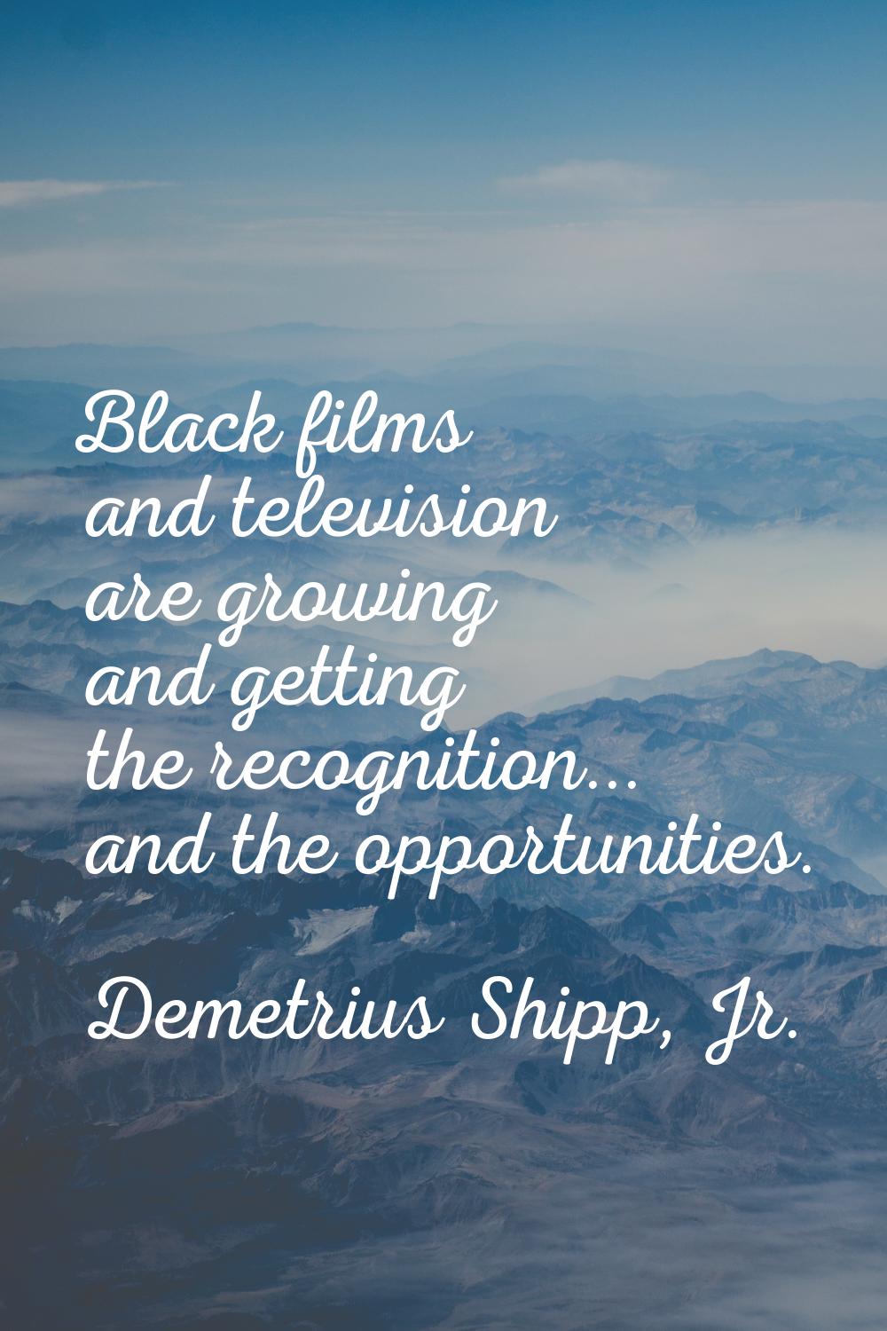 Black films and television are growing and getting the recognition... and the opportunities.