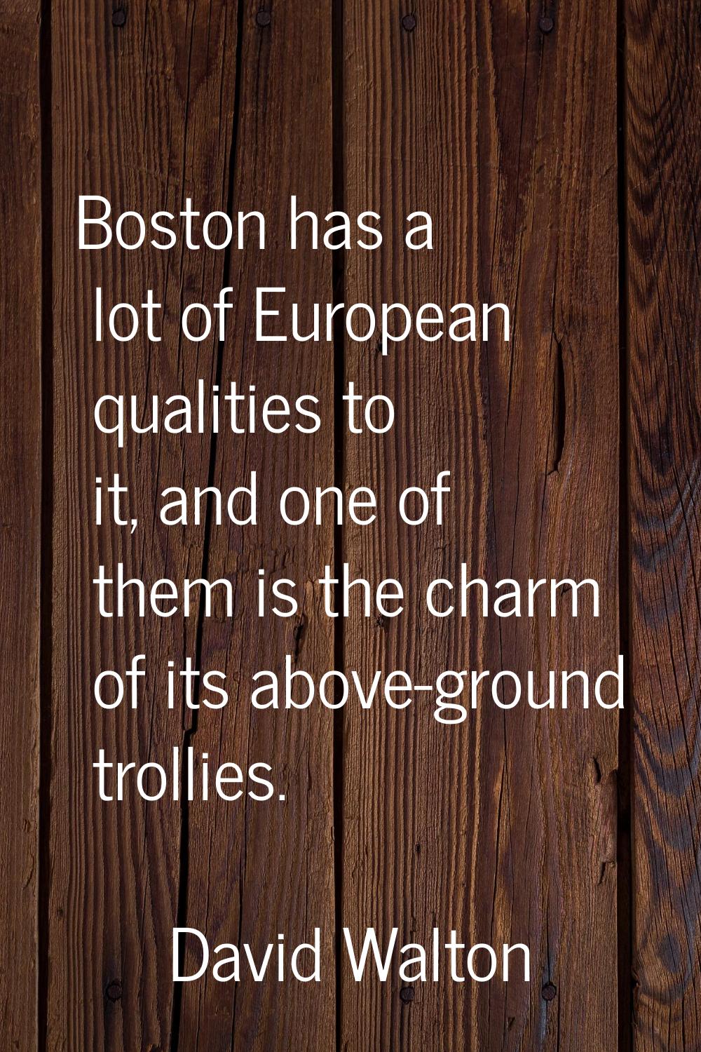 Boston has a lot of European qualities to it, and one of them is the charm of its above-ground trol
