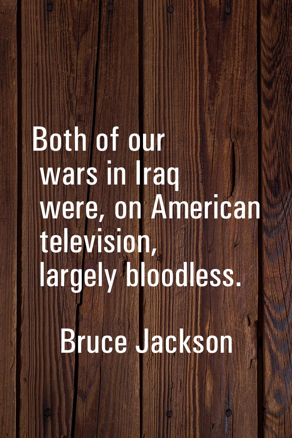 Both of our wars in Iraq were, on American television, largely bloodless.