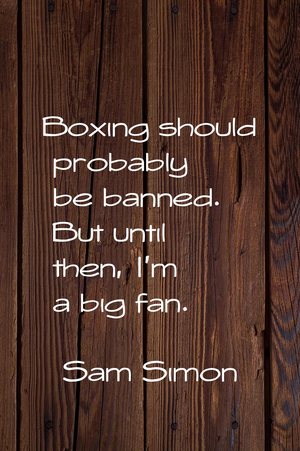 Boxing should probably be banned. But until then, I'm a big fan.